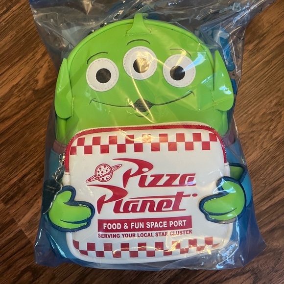 Loungefly Handbags - Green Alien Pizza Planet Loungefly Backpack